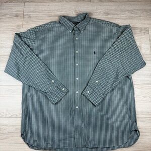 Ralph Lauren McMeel Shirt Plaid Checkered Heavy Cotton Button Up Size XXL